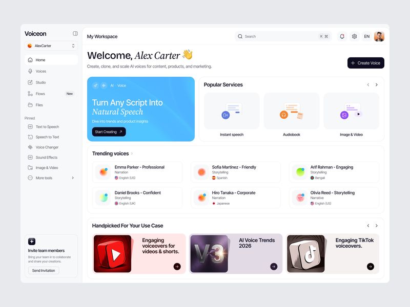 AI Voice SaaS Dashboard Design