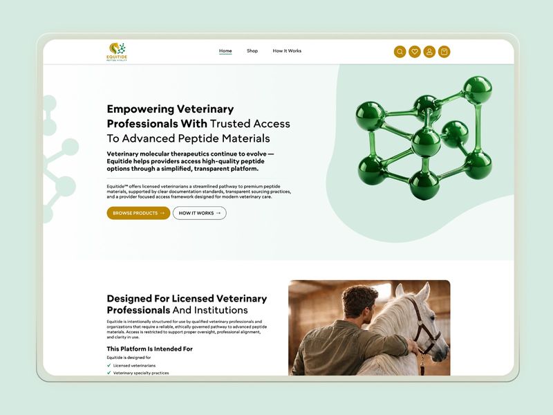 Equitide — Veterinary Peptide Research UI Design