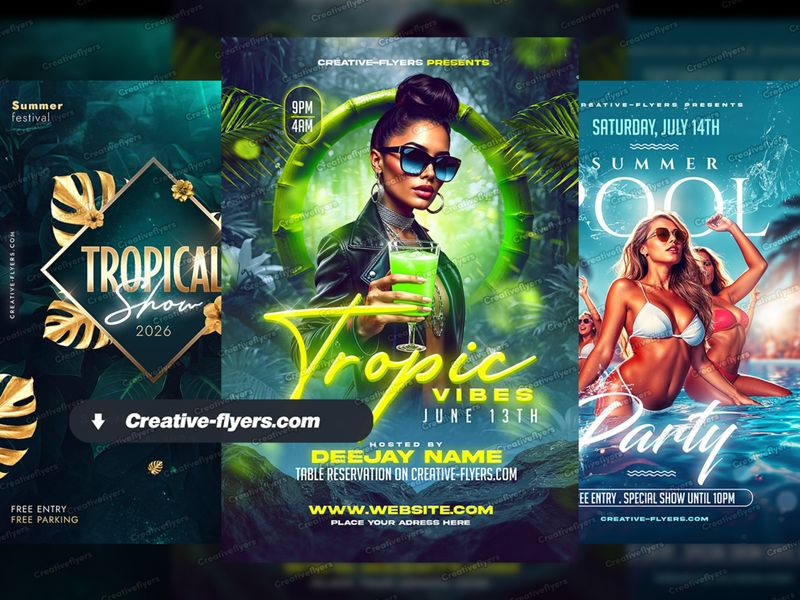 Vibrant summer flyer templates