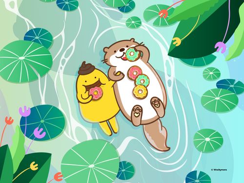 Sunny Day with Otter Illustration
