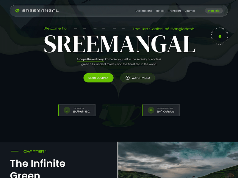 Sreemangal: The Dark Green Escape (Web UI/UX)