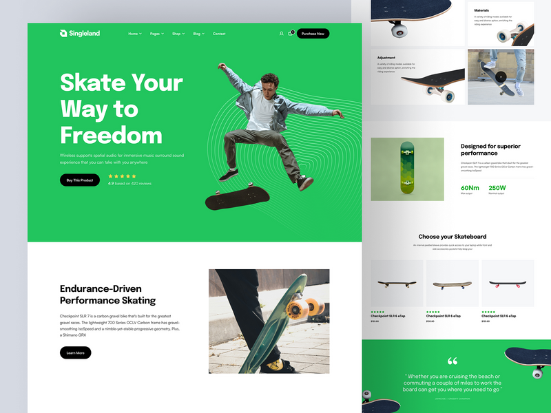 E-commerce landing page - Skate Store by Mostafizur Rahaman