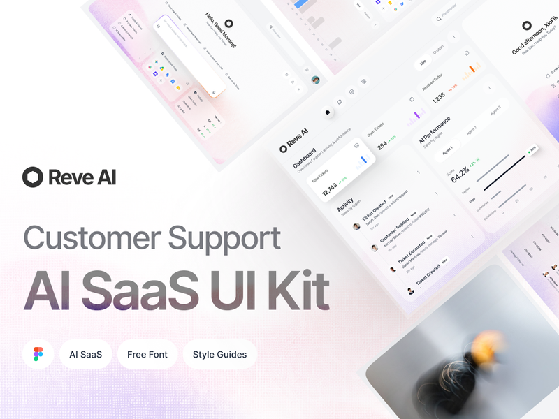 Reve AI – Customer Support SaaS UI Kit - SaaS design asset by ui8