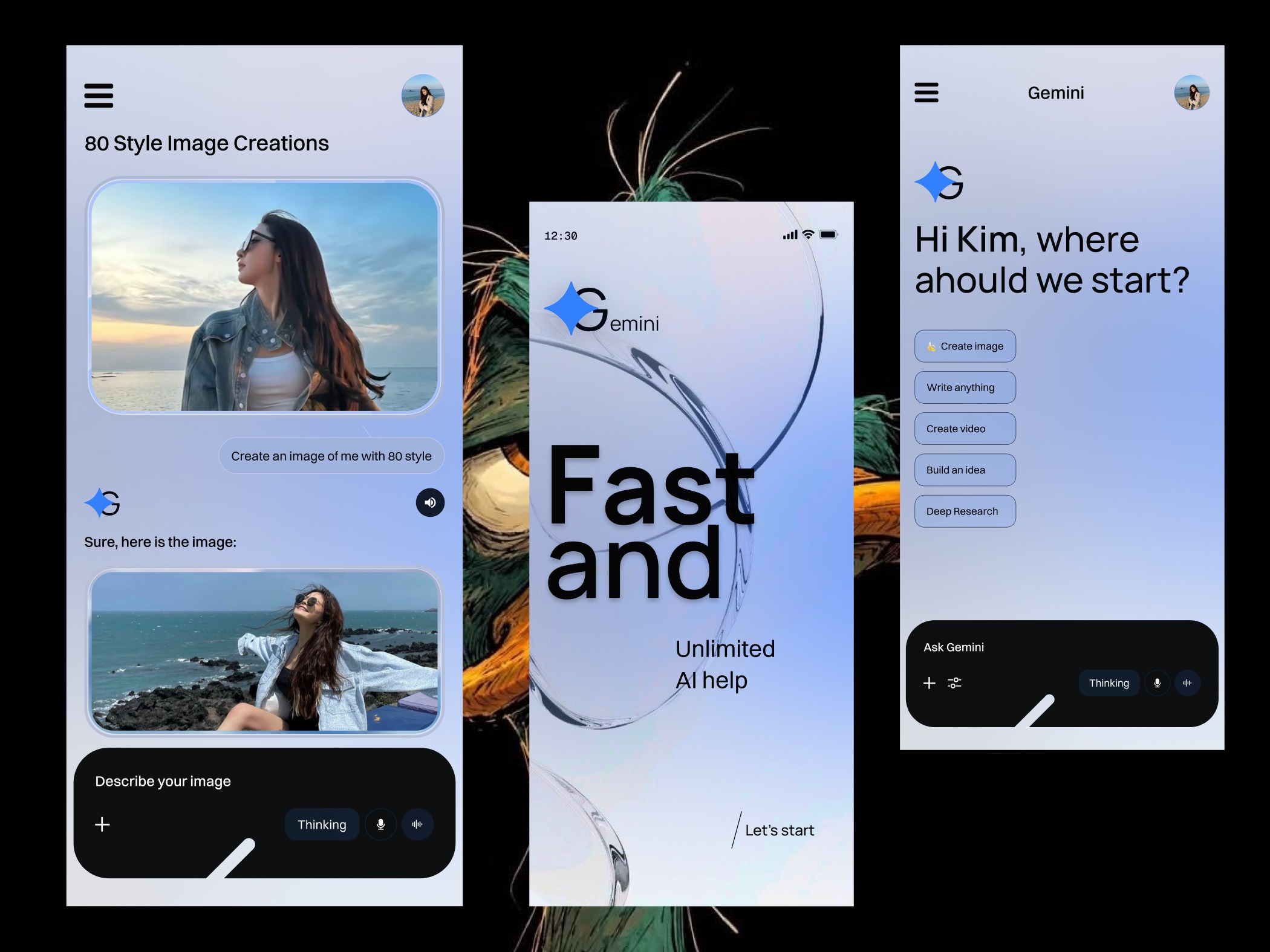 AI Assistant Mobile App UI/UX Design | Custom Generative AI Image 0