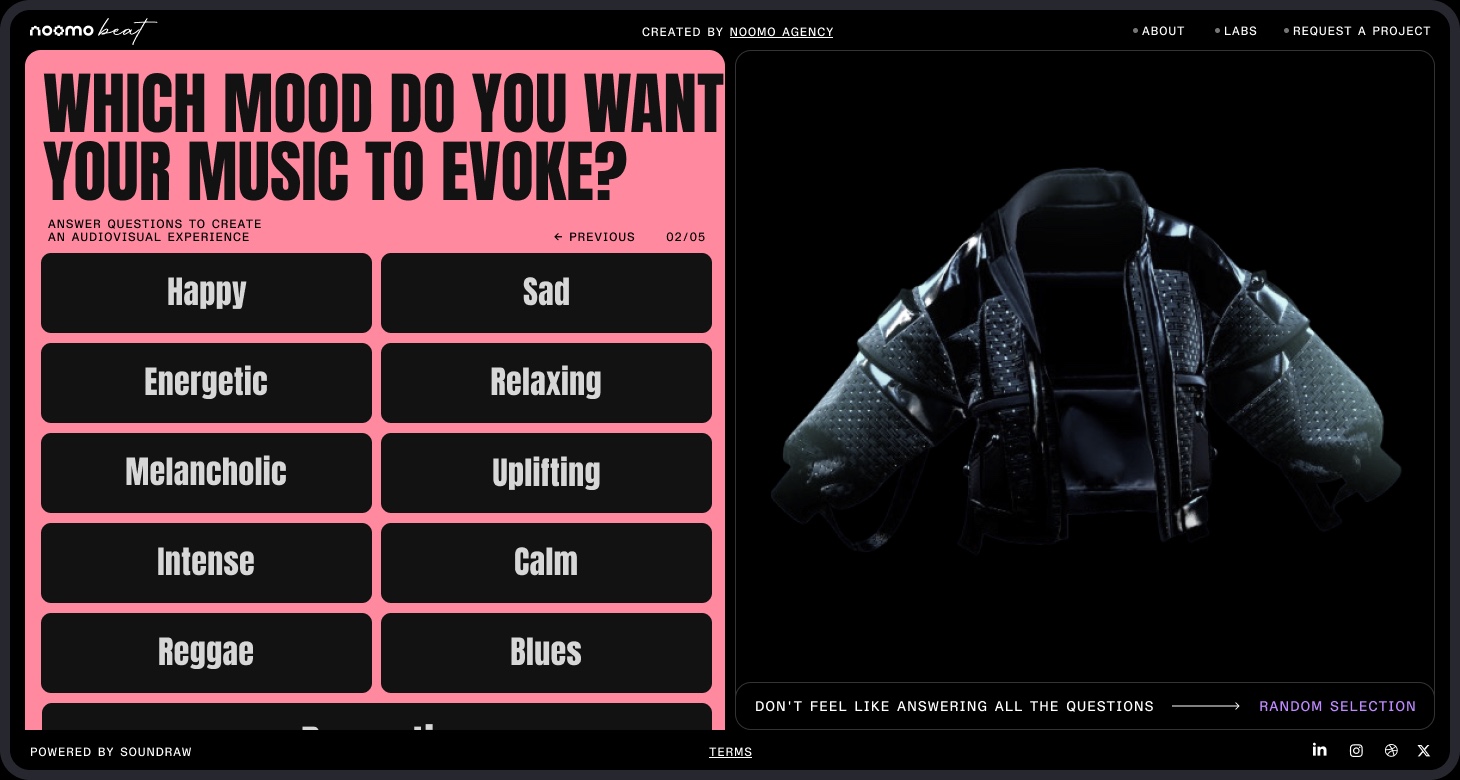 Noomo Beat — Personalized AI Audiovisual Experience. Image 3