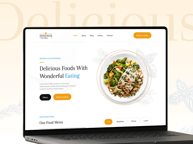 Dinenos Restaurant | Elegant Food Website Design