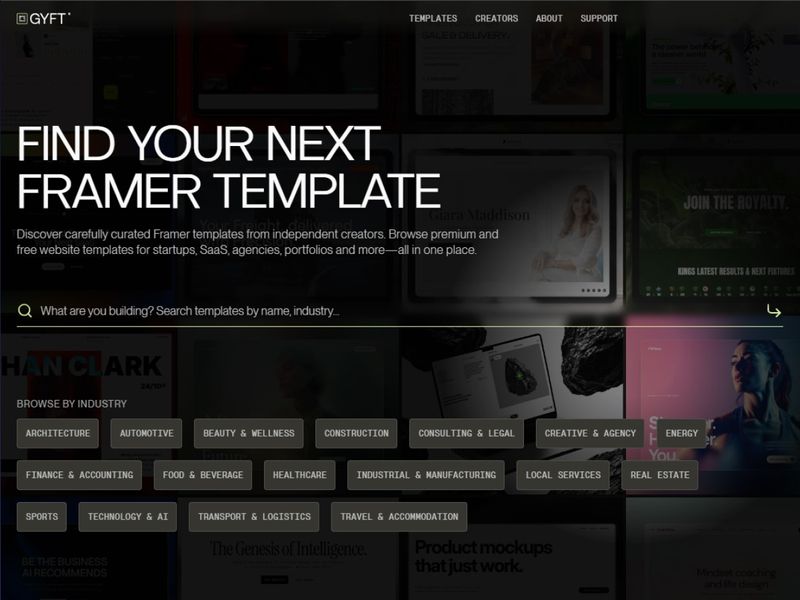 GYFT — Curated Framer Templates