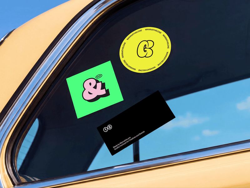 Car Window Sticker Mockup