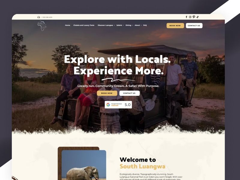 Njobvu Safari | Immersive African Tourism & Lodge UI