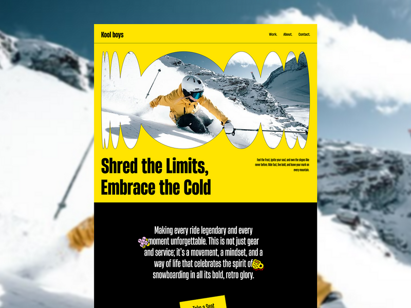 Kool Boys - Ski & Snowboard Event Website Brutalist Design