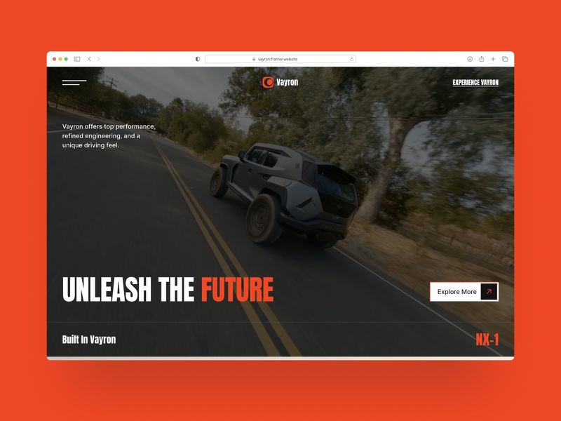 VAYRON — Electric Vehicle Website Template