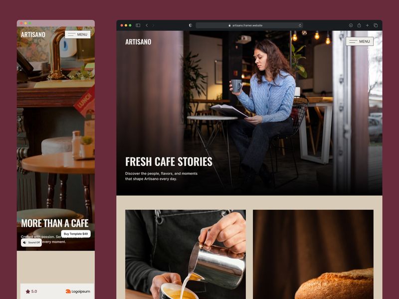 Artisano — Cafe & Bistro Website Template