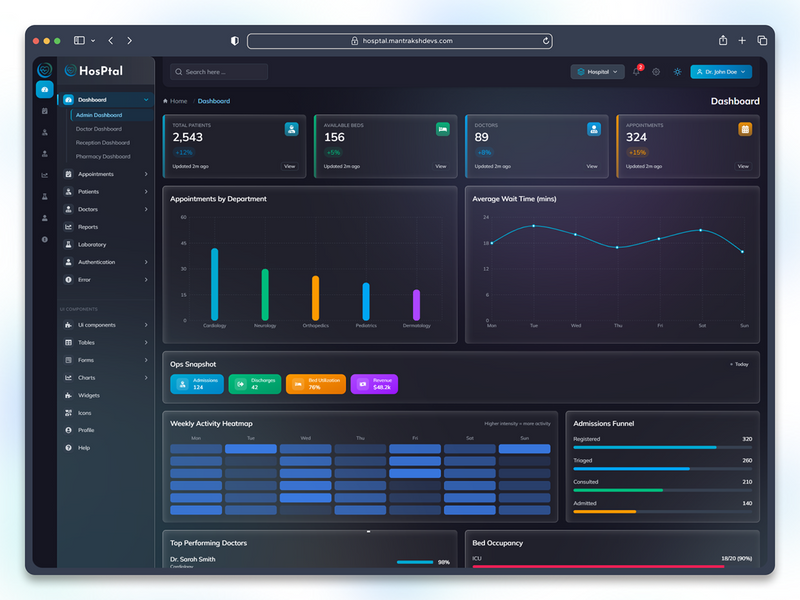 Hosptal - Hospital Admin Dashboard Template