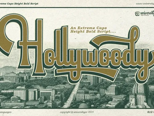 UT Hollywoody - An Extrteme Caps Height Bold Script