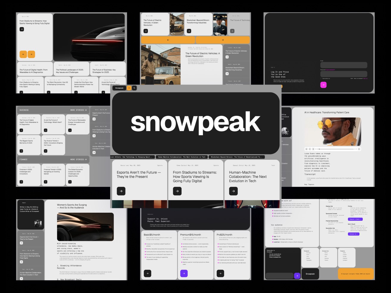 Snowpeak — an Astro & Tailwind CSS blog & podcast template