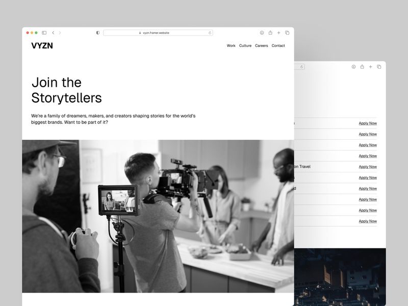 VYZN Video Production Agency Template