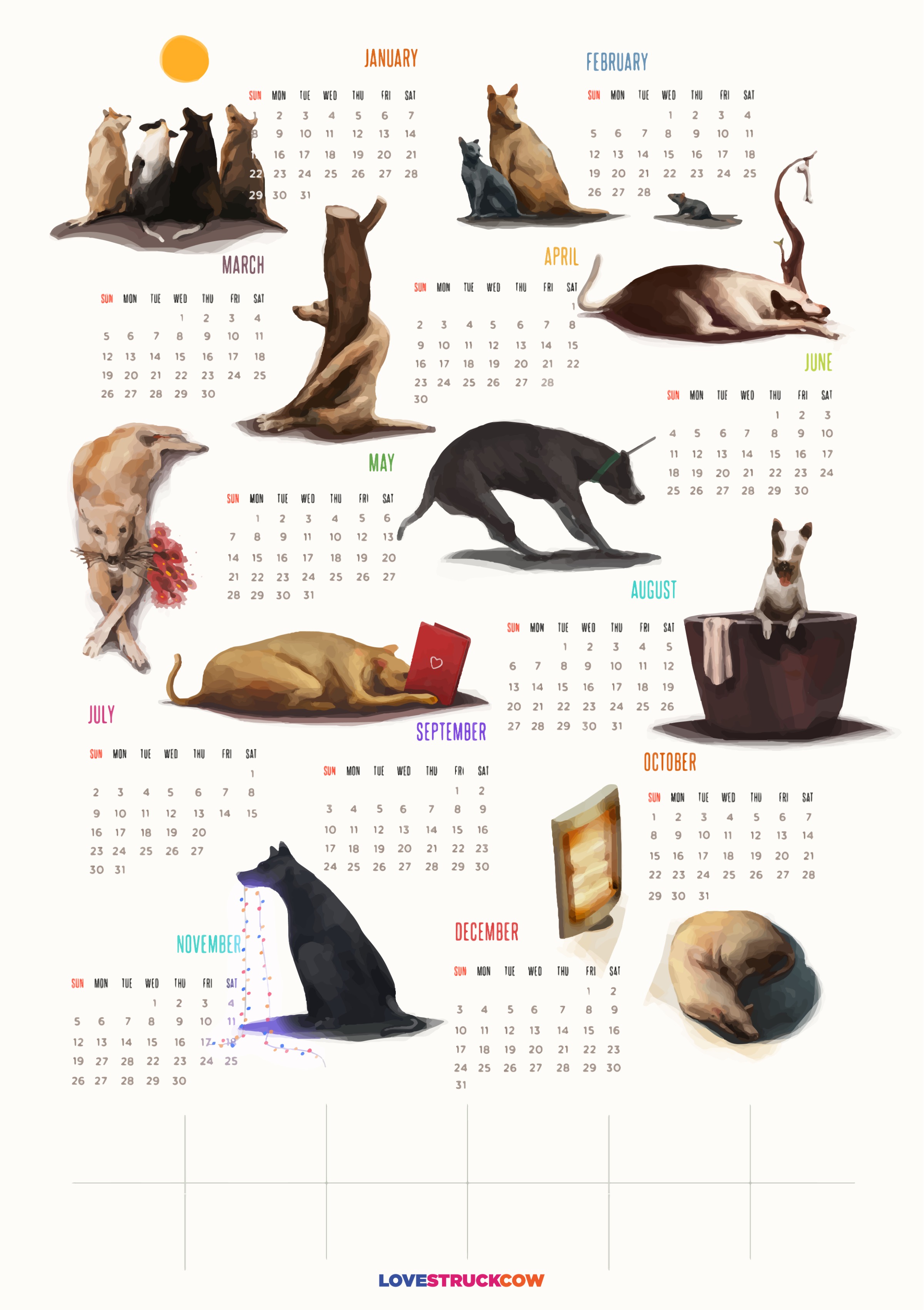 A Year with Cheery, Coco, Simba & Milie – Office Dogs Calendar Image 7