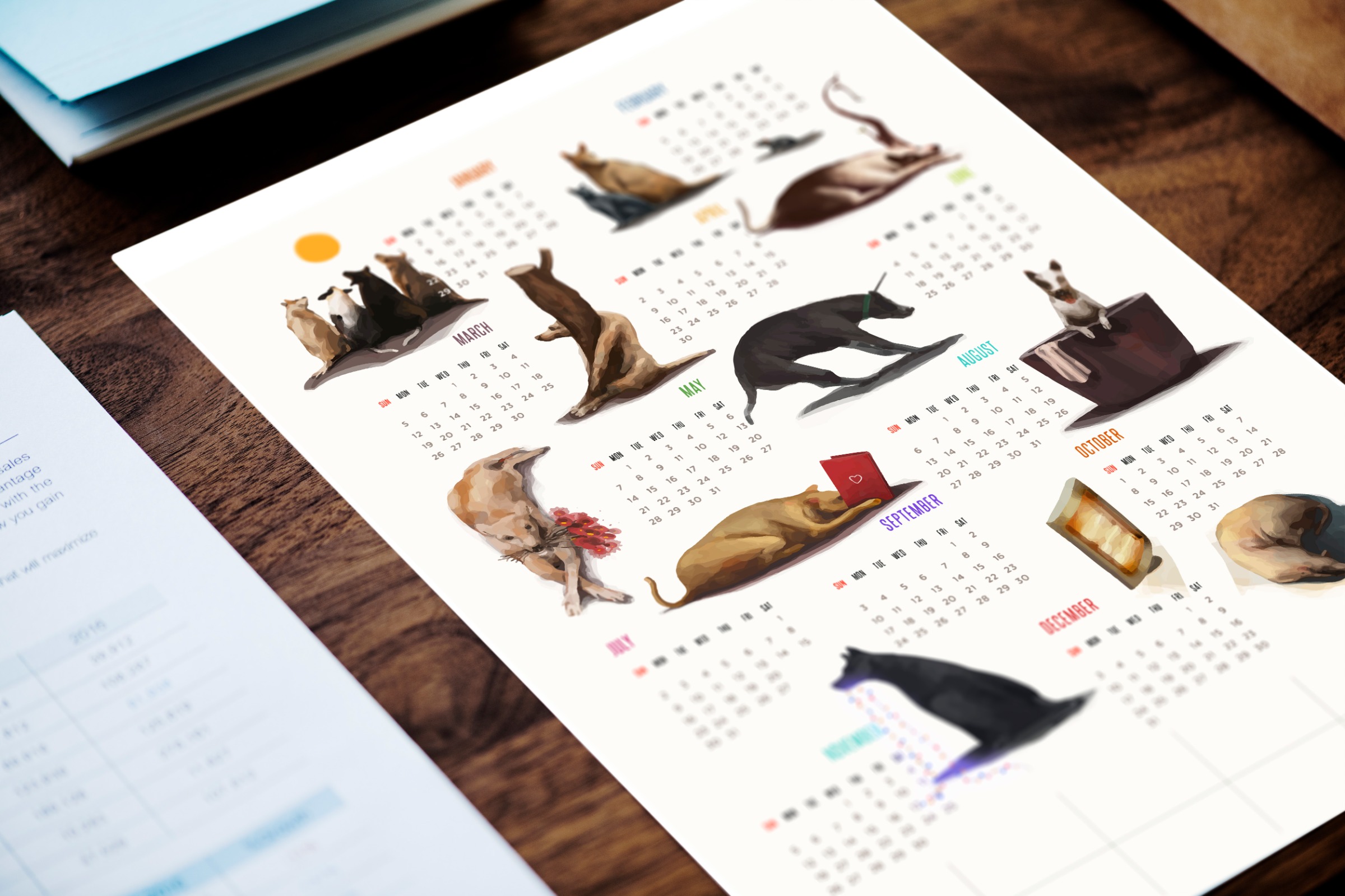 A Year with Cheery, Coco, Simba & Milie – Office Dogs Calendar Image 8