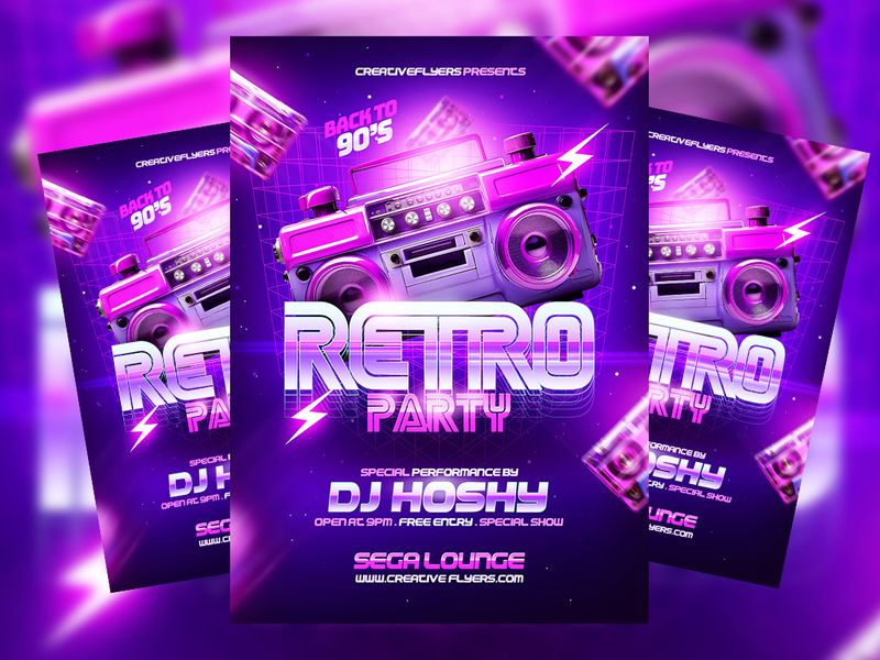 Retro Party Poster Design by Rome B Creation