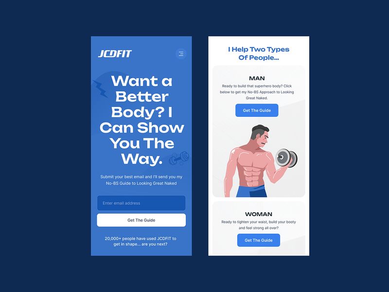 Fitness Landing Page | Responsive Website UI Design Concept