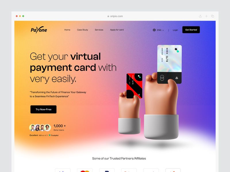 SaaS Landing Page Design - Virtual Payment Card
