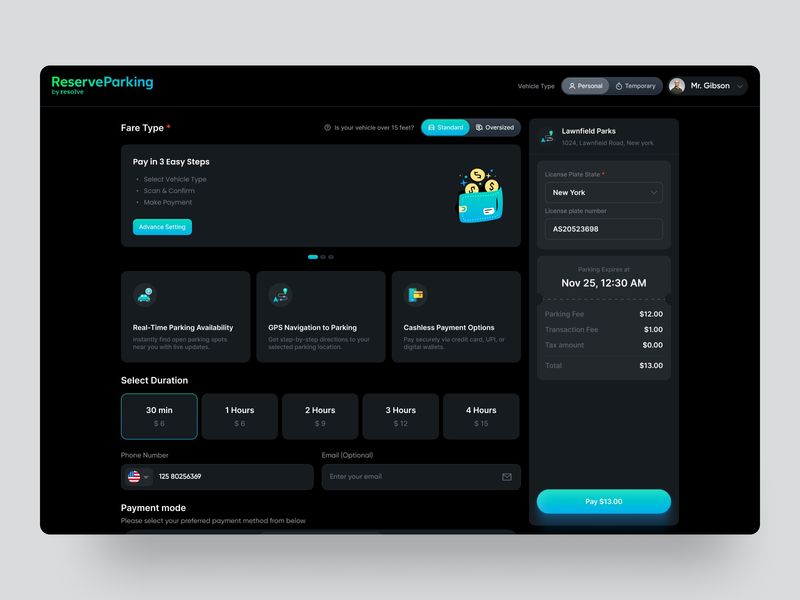 ReserveParking – Parking Management System