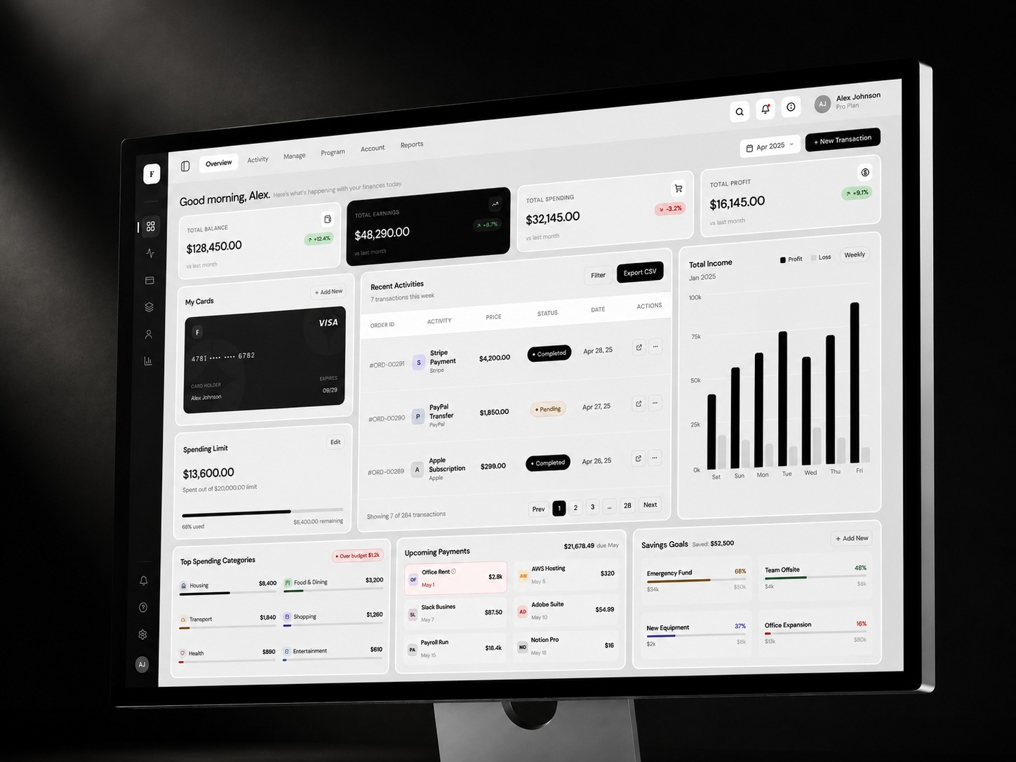 Finexy - Finance Management Dashboard