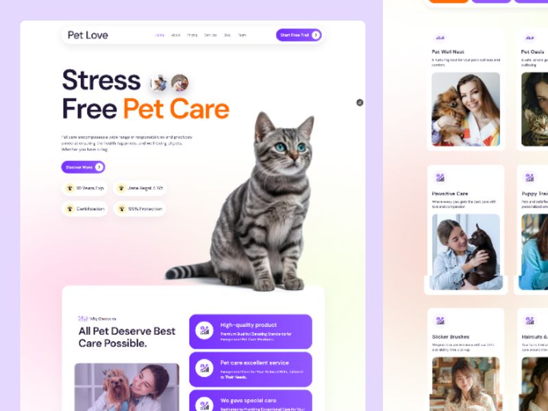 Pet Love — Free Website Template for Framer