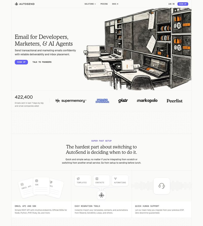 Screenshot taken from autosend.com