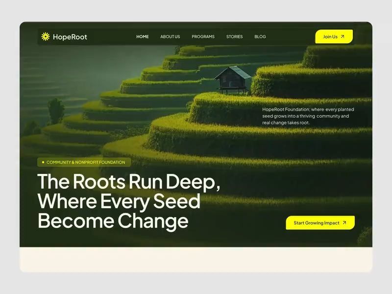 HopeRoot - Nonprofit Foundation Website