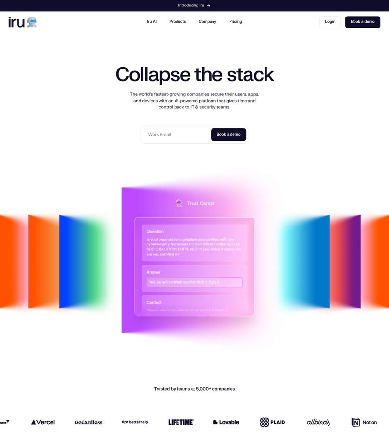 Screenshot taken from iru.com