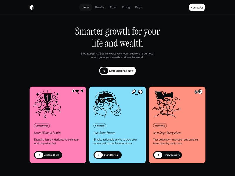 🌟 Personal Growth & Lifestyle Platform — Dark UI/UX | Figma