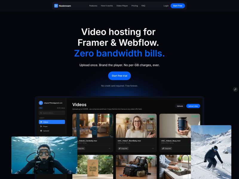 Video hosting for websites