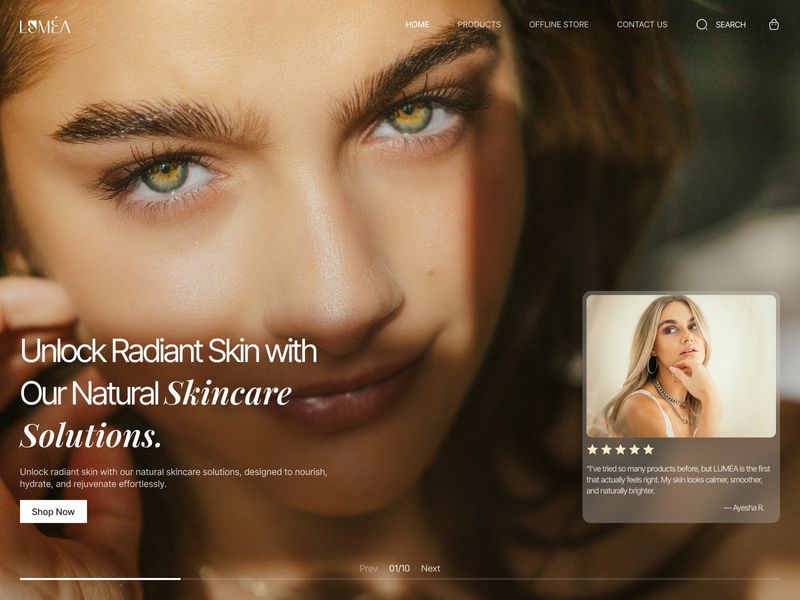 Luxury Minimal Skincare Website UI/UX Design – LBMÉA
