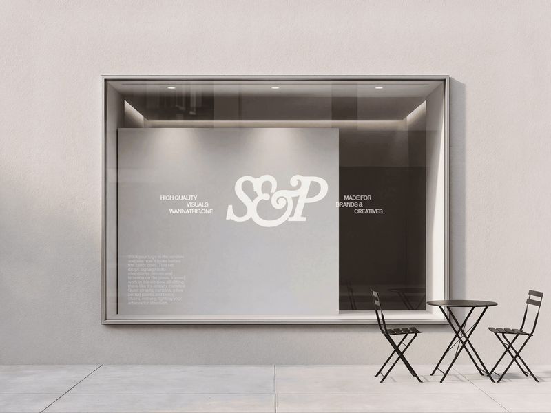 Square Storefront Window Signage Mockup