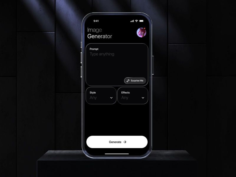 AI Image Generator App — UI/UX & Interaction Design
