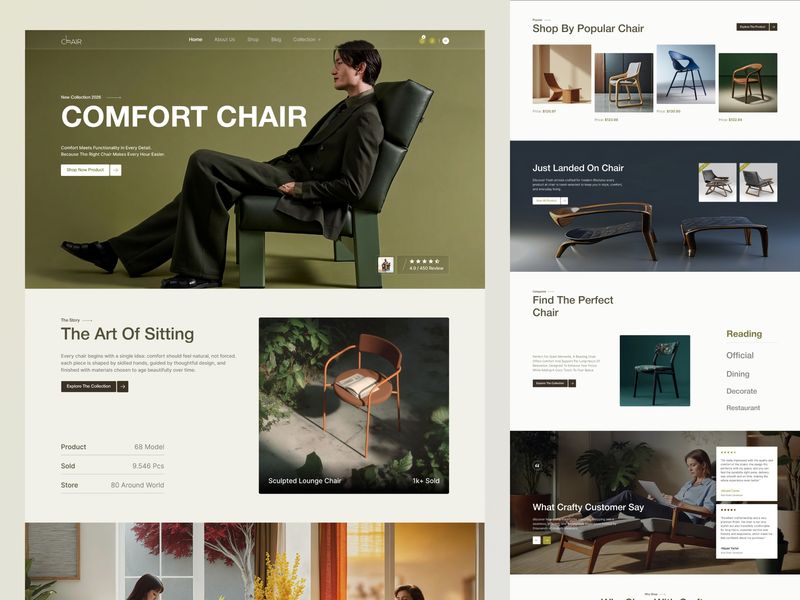 Wood Sofa Landing Page Design 🪵