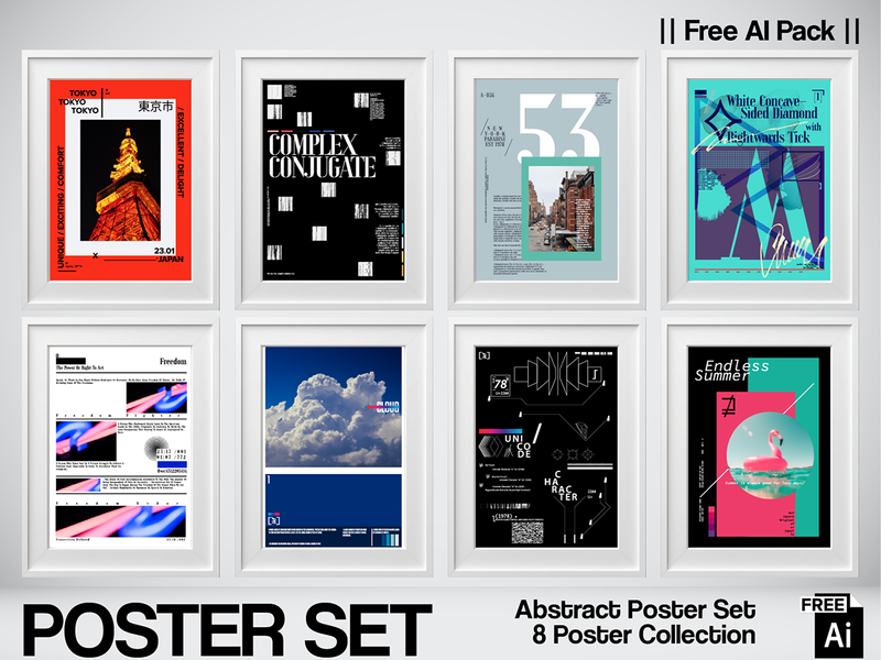 Typographic & Abstract Poster Set