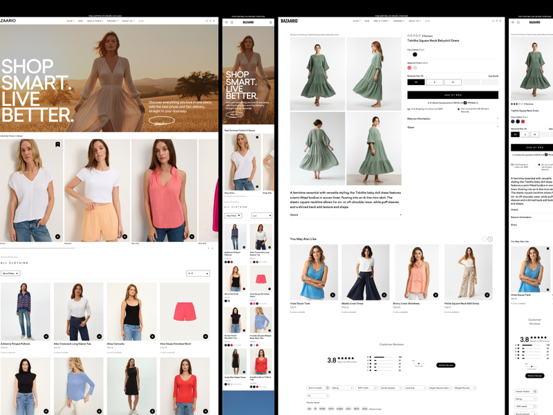 Bazaario – Fashion E-commerce Website UI Kit (Desktop + Mobile) - Ecommerce, Mobile design asset by ui8