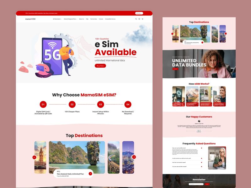 MamaSIM — Global eSIM Telecom UI Design