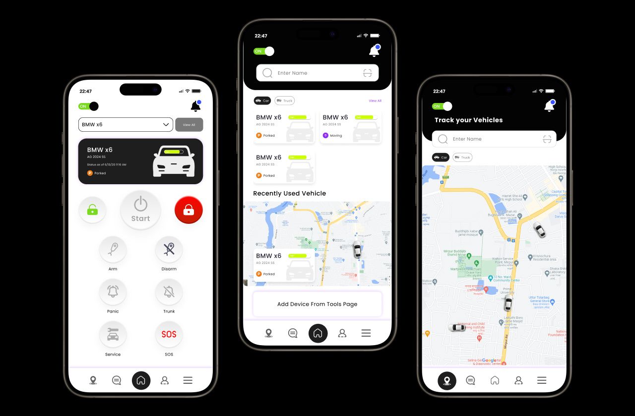 Modern Car Tracking App UI/UX Design: Sleek, User-Friendly Inter by Sanket Vasoya