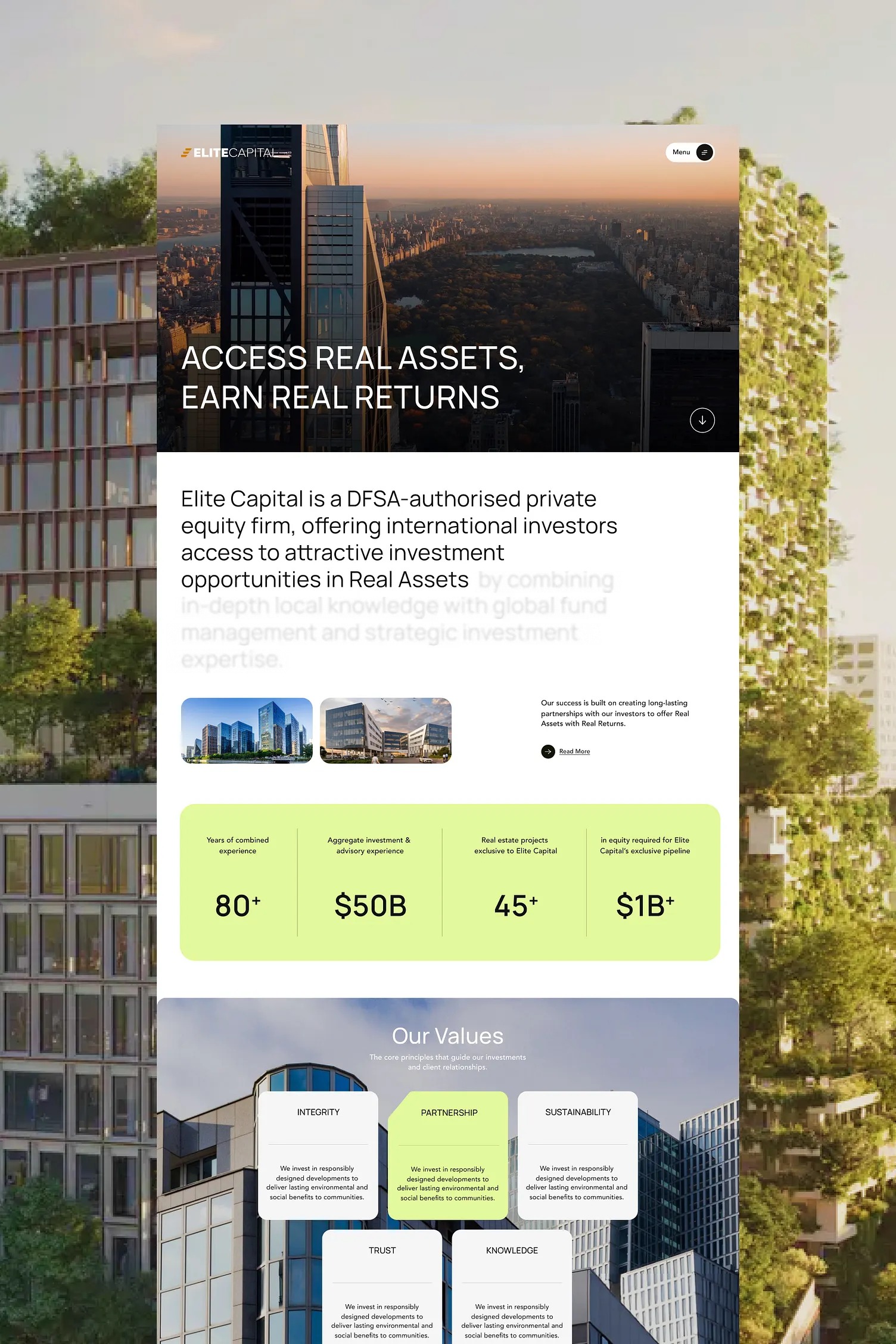 Elite Capital - Real Estate Landing Page