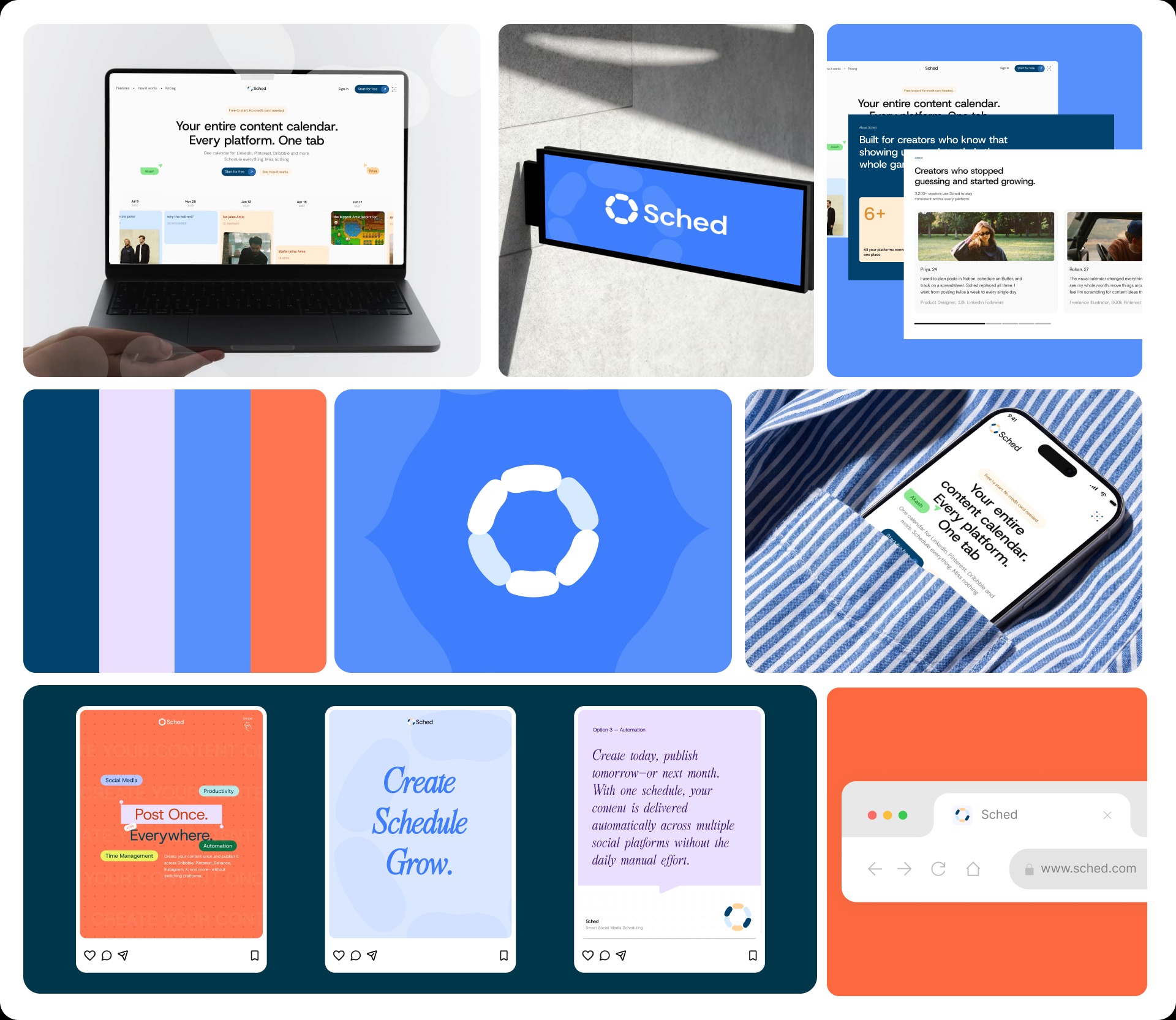 Sched — Brand Identity & Social Media Scheduling SaaS