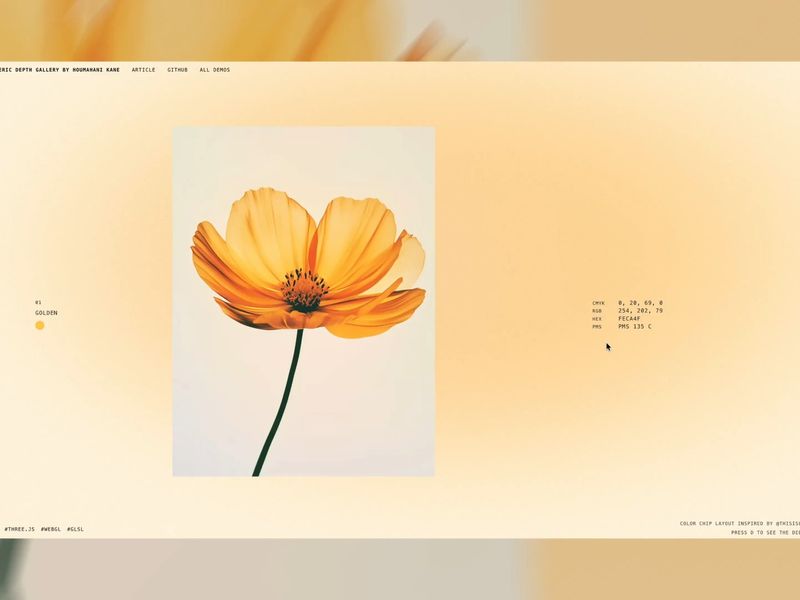Scroll-Reactive 3D Gallery with Three.js, Velocity, and Mood-Based Backgrounds
