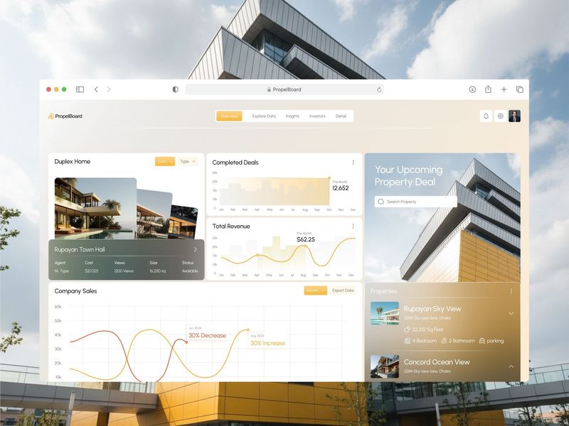 Real Estate Analytics Dashboard UI UX Motion Design