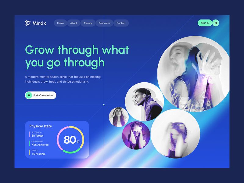 Mental Health Landing Page | Therapy Website Design