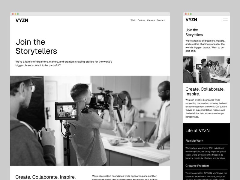 VYZN — Video Production Agency Template