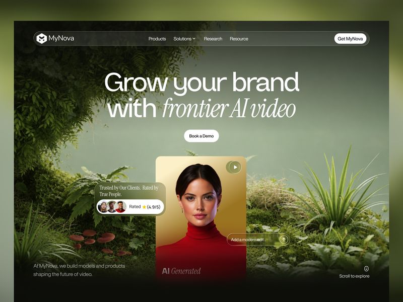 Website and branding for a Frontier AI Video Brand ✲ MyNova