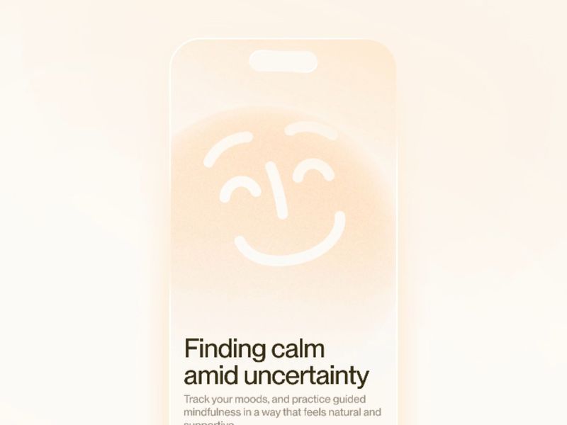 Animated Onboarding screen design for a mental health app.