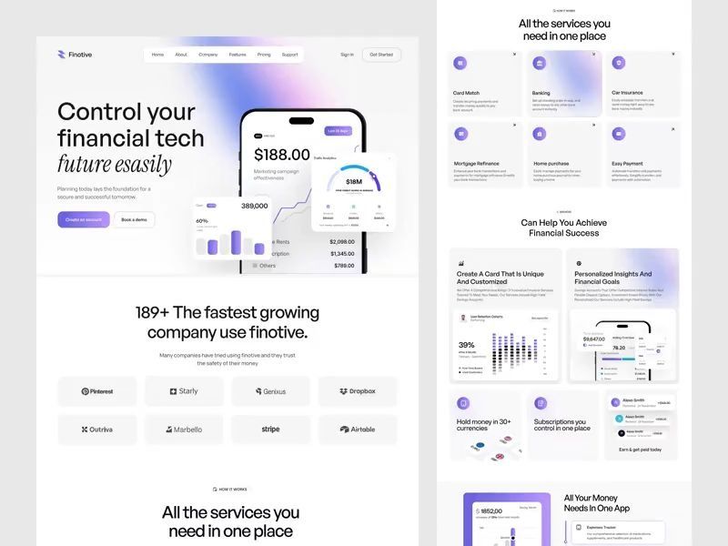 Fintech Landing Page Design